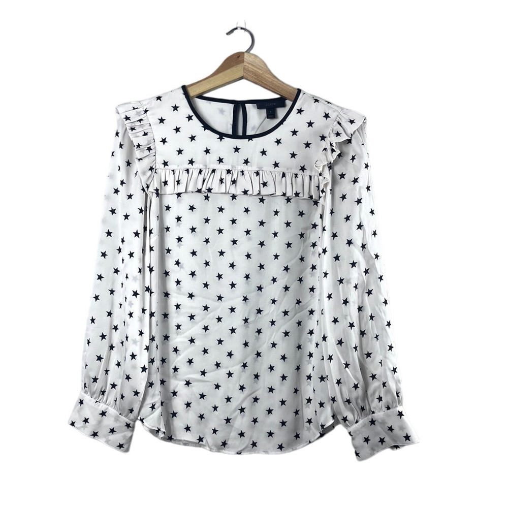 Women's J.Crew Silk Star Print Blouse 6